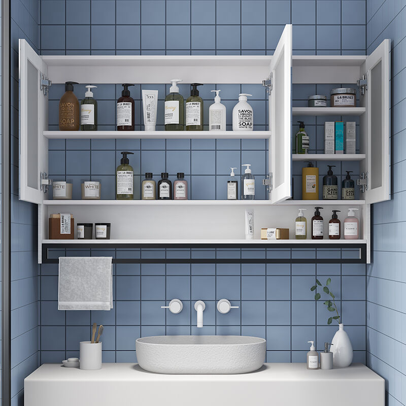 卫生间洗脸盆上面的镜柜洗脸池上面的柜子实木浴室镜柜挂墙式收纳
