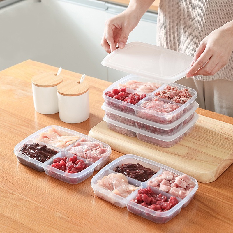 冰箱保鲜盒食品级批日式家用塑料冻肉冷冻分格葱姜蒜密封保鲜盒