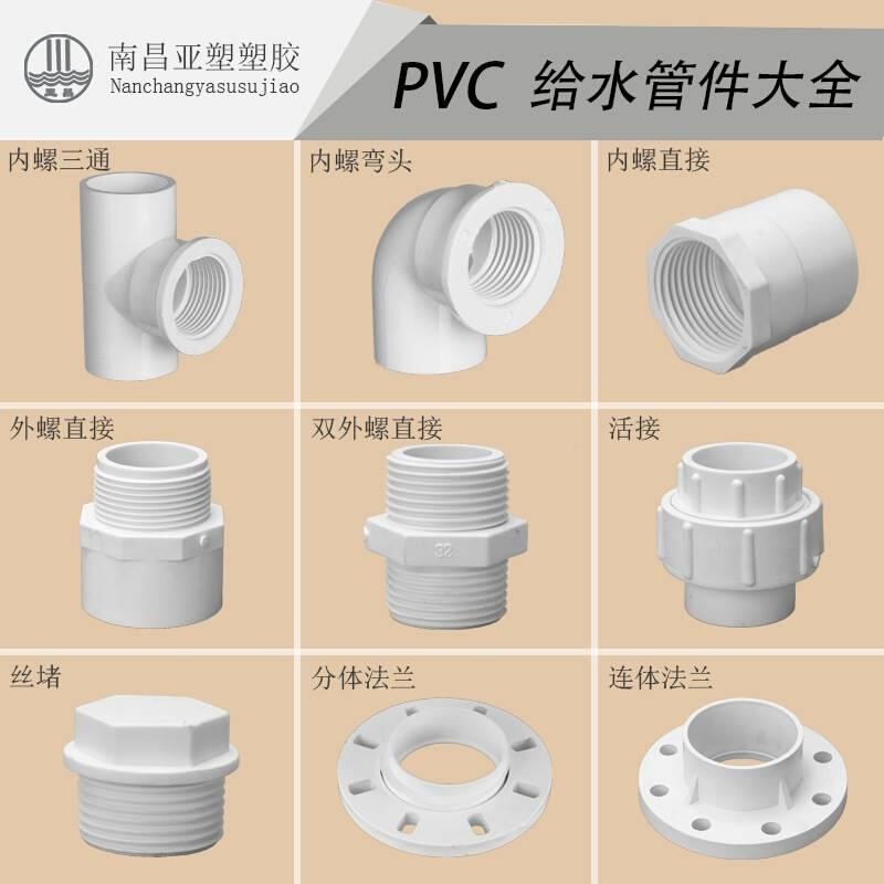 PVC给水系变列 内丝配件 列径系 铜件直接弯兰头球阀法 三通