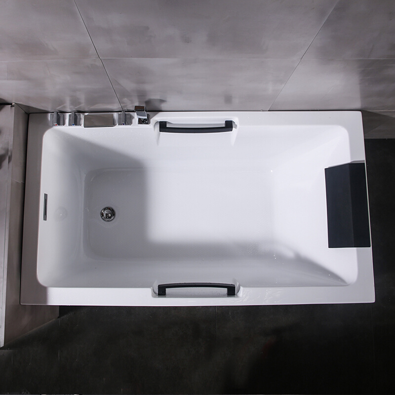 直销亚克力家用无缝拼接独立t式双扶手一体浴缸 冲浪按摩浴缸1.3-