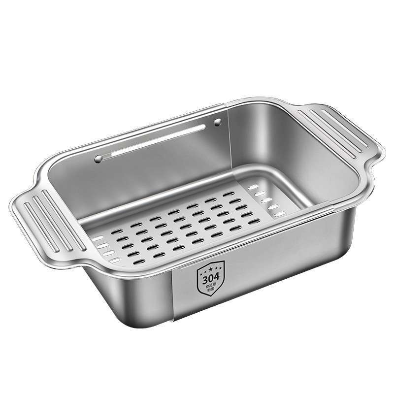 多功能可伸缩沥水篮 304不锈钢洗菜沥水盆碗碟筷置物架水槽碗碟架