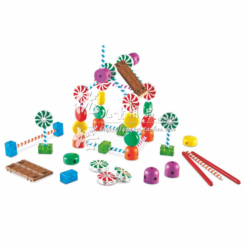 建构糖果屋 幼儿园儿童点线空间建构拼插趣味积木桌面游戏玩具