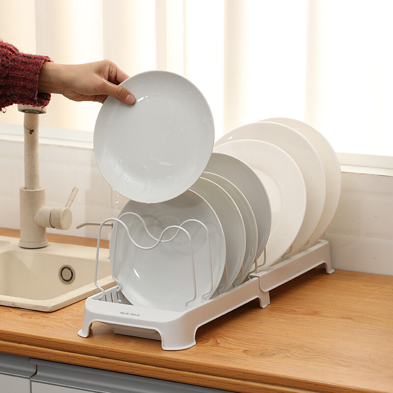 碗碟收纳架厨房置物架水槽上多功能沥水橱柜内可伸缩调节窄款架子