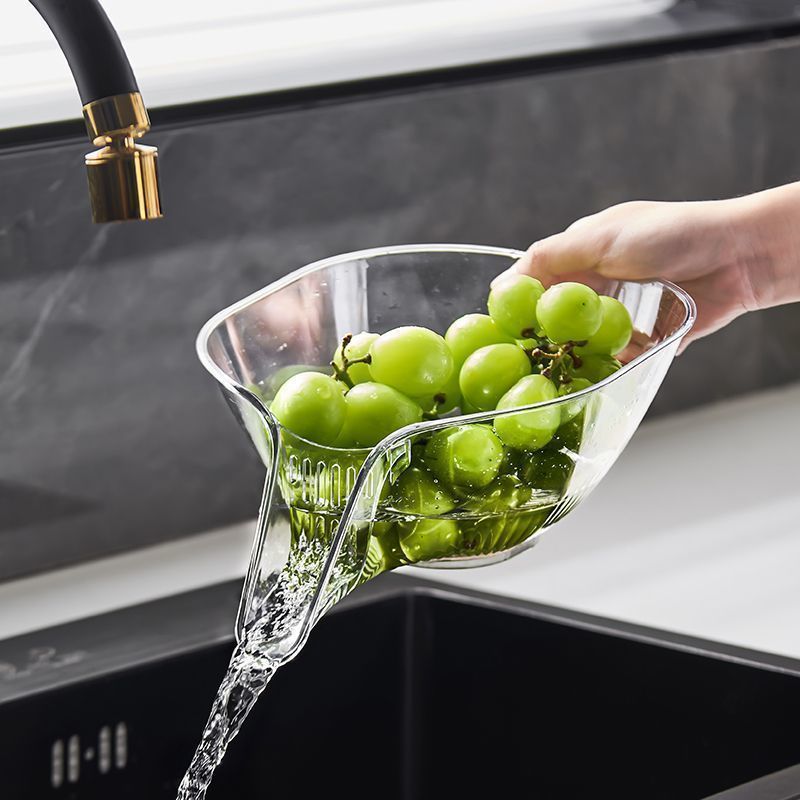 沥水篮多功能家用水槽厨房洗水果沥水碗网红创意水果盘新款洗菜盆