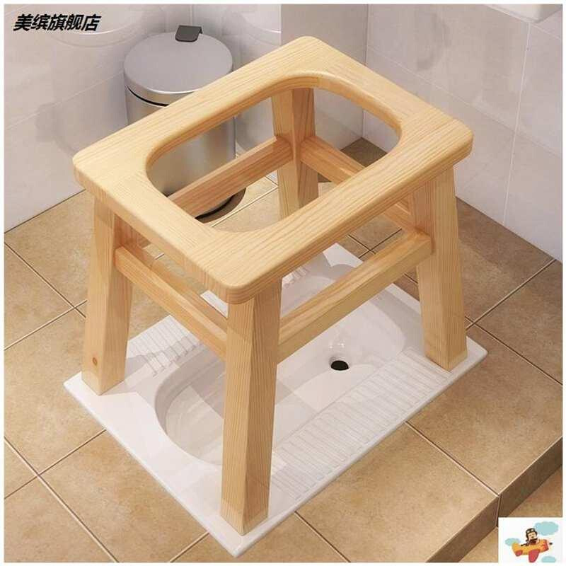实木老人坐厕椅孕妇大便上厕所坐便椅实用坐便器家用木质蹲凳子*