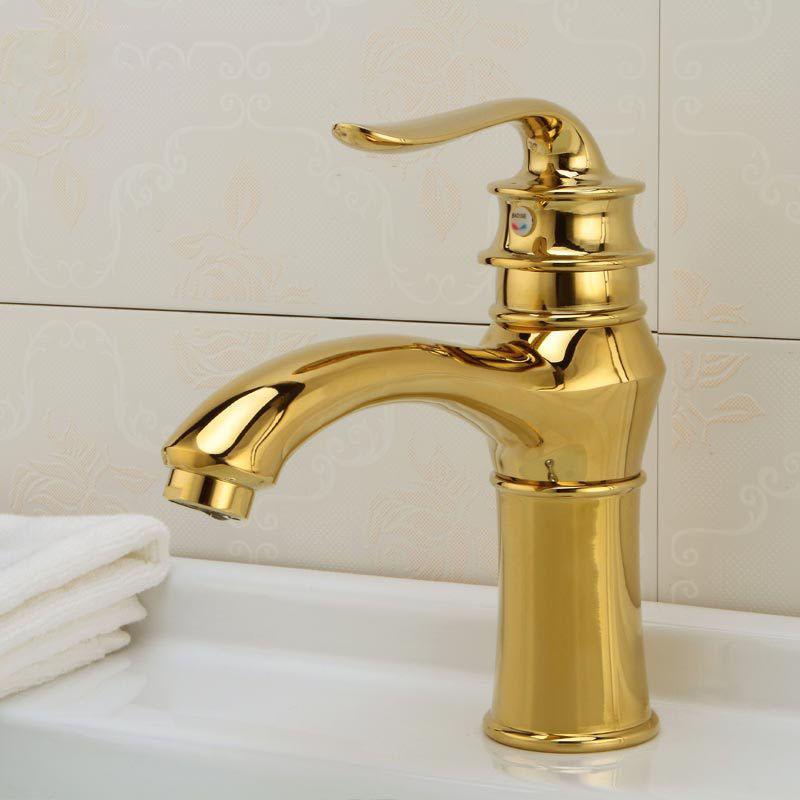 水龙头欧式全铜冷热盆面盆台上金色复古仿古加洗手卫生间高洗脸洗