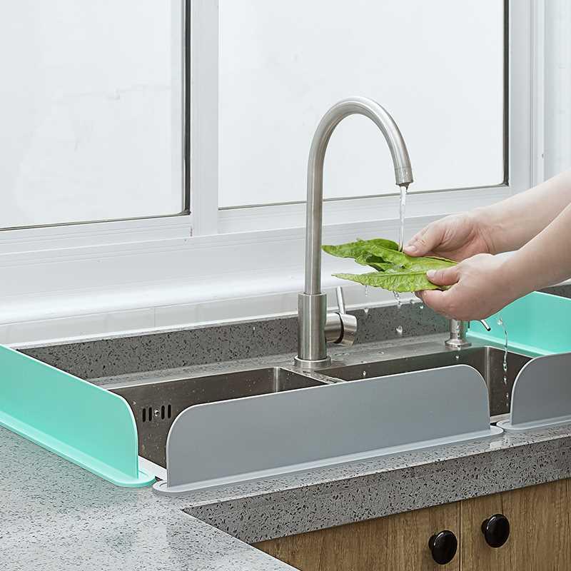 日本厨房水槽挡水板矽胶条加高防溅挡水条洗碗水池边矽胶隔水条