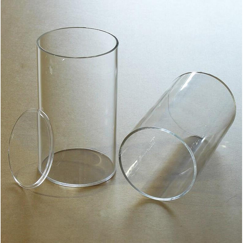 直销亚克力圆管有机玻璃实验水槽加工透明圆柱展示盒圆形防尘PMMA