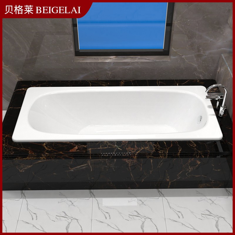 推荐搪瓷单人浴盆卫生间方形成人铸铁浴缸家用小户型嵌入式陶瓷1.