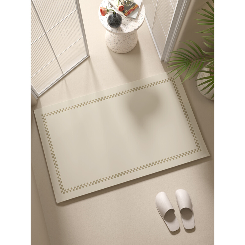 日式侘寂风浴室硅藻泥地垫简约卫生间防滑吸水地毯卫浴门口防滑垫