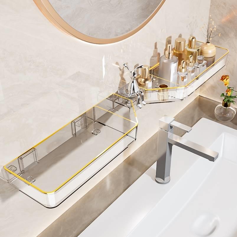日本MUJIE水龙头镜前置物架卫生间厕所洗手台盆洗漱台壁挂式架子