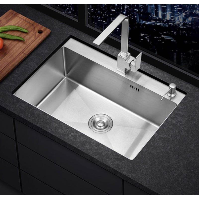 2021水h槽大单槽304不锈钢加厚厨房洗菜盆手工洗碗水池家用台下盆
