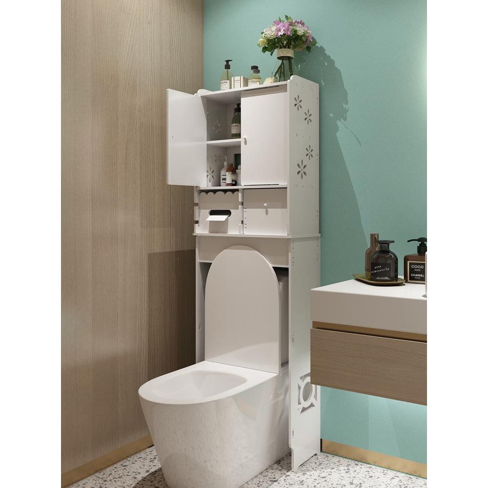 日本新款卫生间置物架落地式浴室厕所马桶夹缝边柜洗手间坐便器上