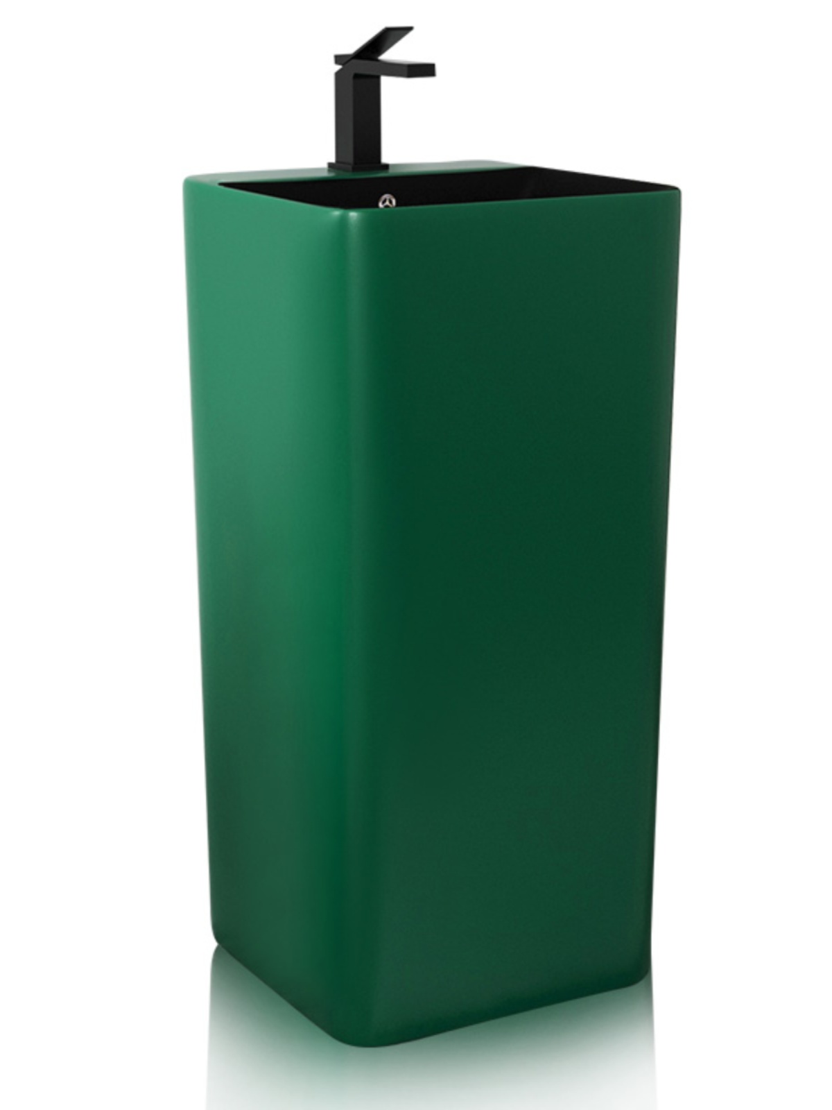 新品摩狮欧式立柱盆陶瓷绿色洗手盆阳台卫生间户外台盆一体落地式