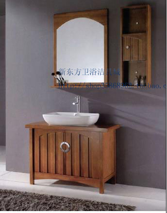 速发美式橡木浴室柜组合实木浴柜洗脸盆柜组合洗手盆柜组合DF363