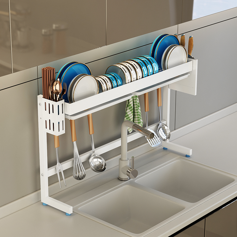 新品新款厨房水槽置物架超窄小户型洗碗池上的碗架沥水架放碗碟收