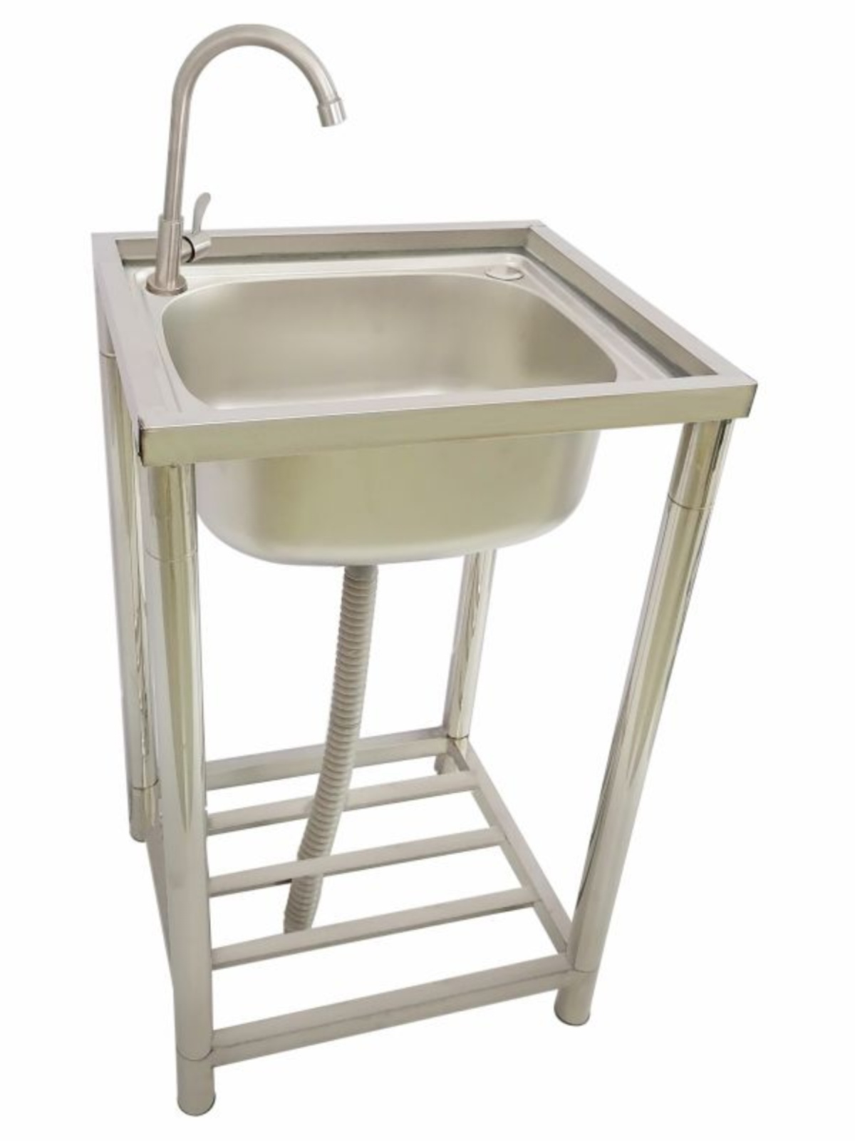 厨房不锈钢水槽单槽带支架平台家用洗手盆洗菜池子简易304加厚