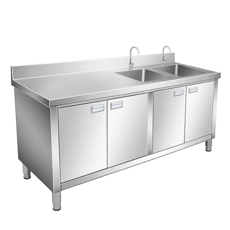 304 不锈钢水槽柜厨房洗菜池一体柜洗菜洗碗盆一体柜家用商用订制