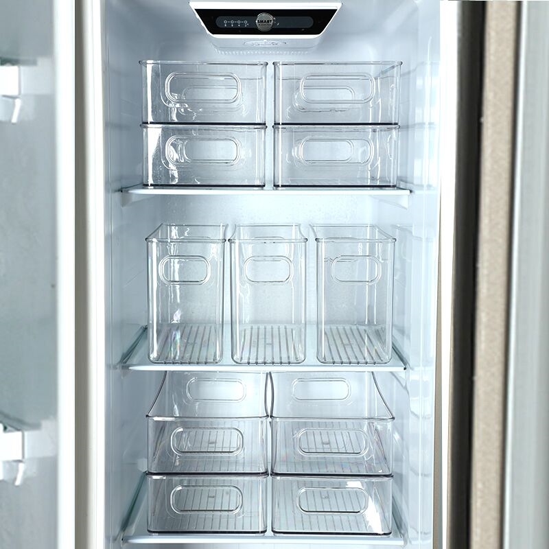 冰箱透明收纳盒冷藏冷冻抽屉式整理盒储物保鲜盒神器筐篮PET透明