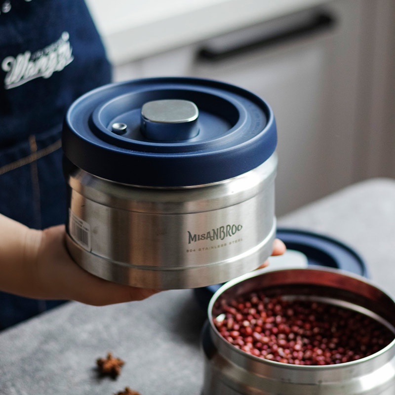芬兰MISANBROO抽真空密封罐咖啡豆保存罐茶叶杂粮收纳养豆呼吸罐