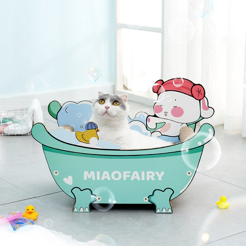 猫抓板猫窝一体瓦楞纸不掉屑浴缸猫爪板耐磨大号立体猫咪玩具用品