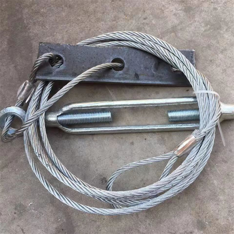 铝模板专用软支撑调平钢丝绳工具带孔铁片扎头套装6个粗5米M8/6米