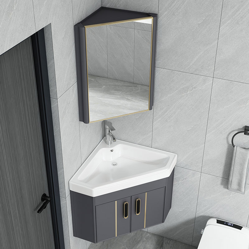 小户型浴室柜组合三角形转角极窄卫生间洗漱台阳台洗脸池洗手盆柜