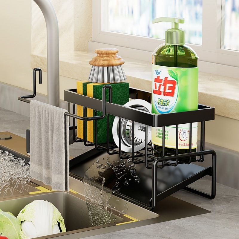厨房海绵沥水架台面放洗碗布多功能置物架收纳架水槽利用水龙头