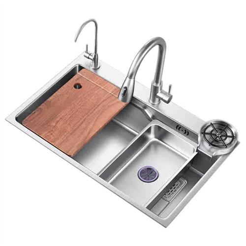 手工厨房不锈钢水槽日式家用纳米洗碗槽单盆台下洗菜盆大单槽