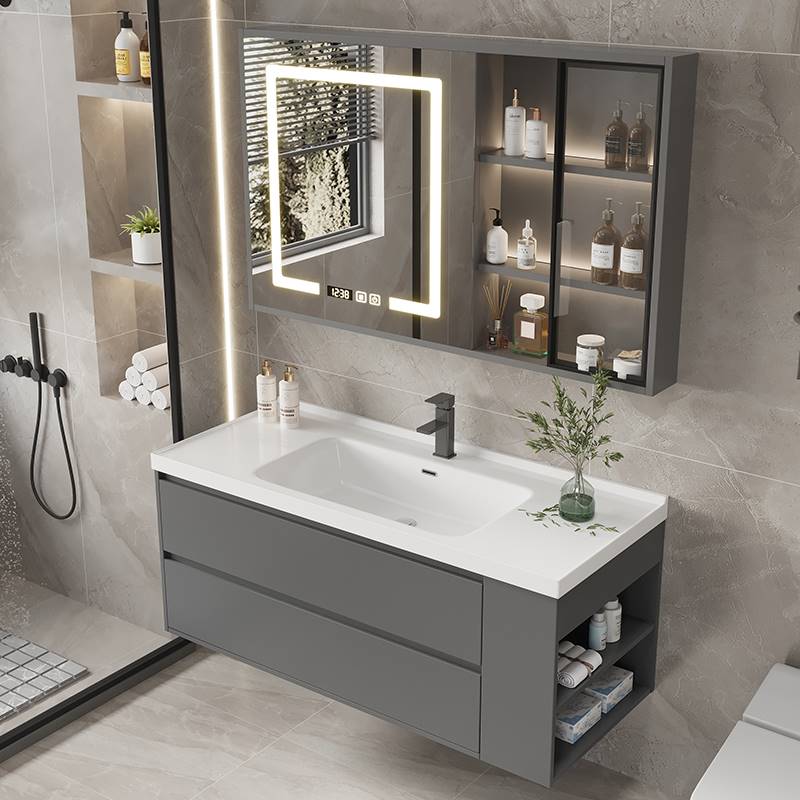 实木浴室柜组合小户型现代简约挂墙式卫生间洗手台洗脸盆洗手盆柜