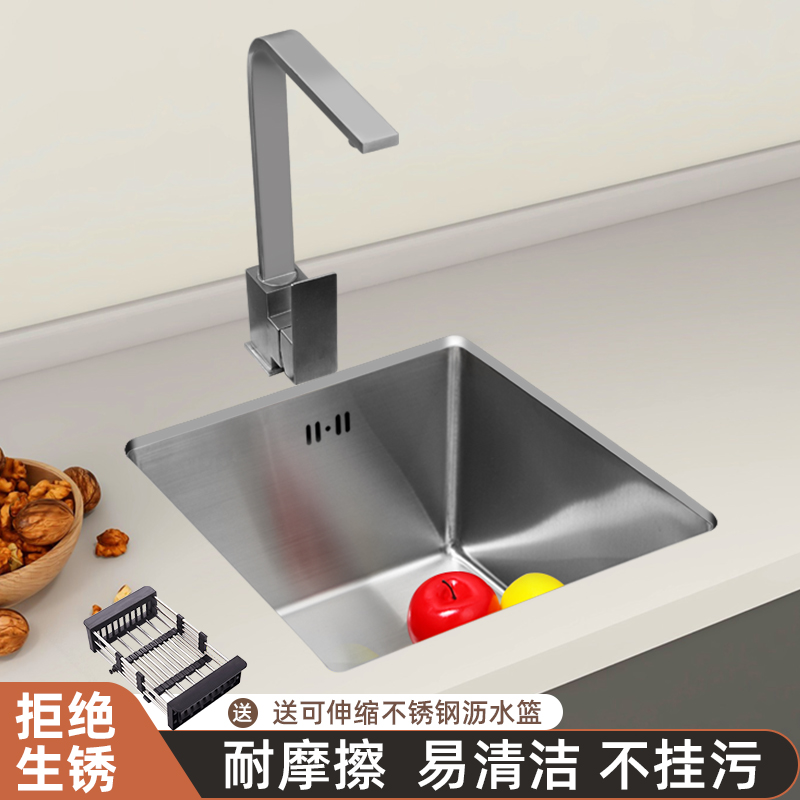 304不锈钢水槽厨房洗菜盆大单槽加厚手工台下盆洗手洗碗池家用小