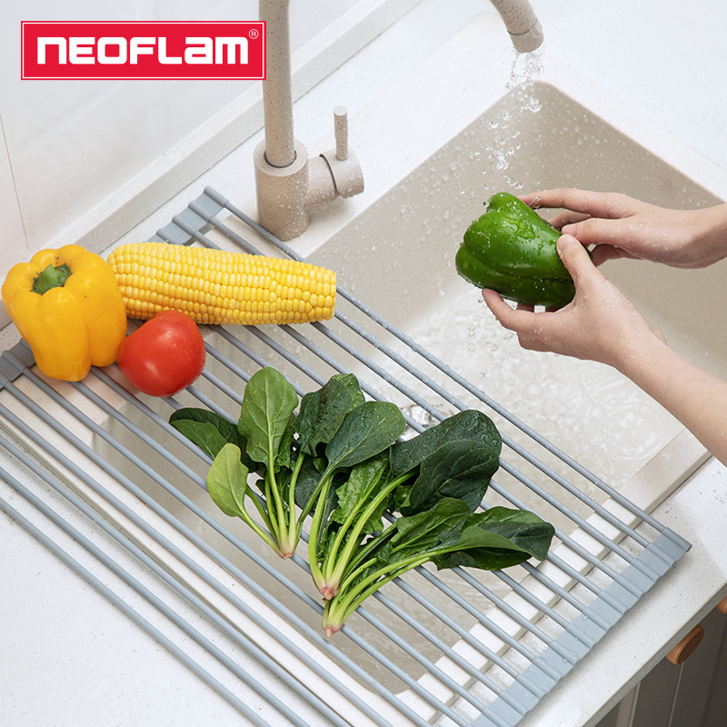 Neoflam厨房可折叠沥水架水槽碗架洗碗池置物架子神器收纳沥水篮