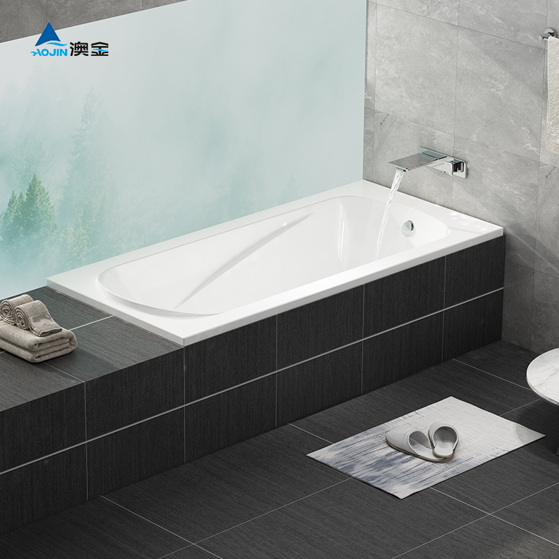 澳金嵌入式浴缸亚克力家用日式1.2米小户型1.3m1.4镶嵌落地浴缸