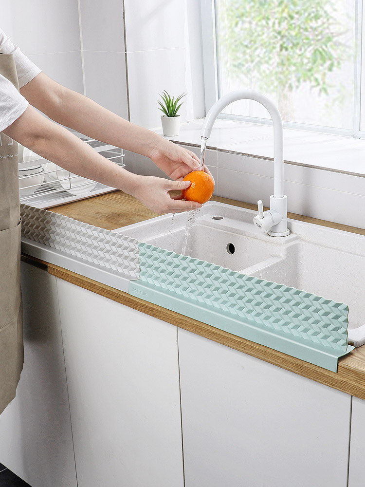 厨房水池防溅水神器家用水槽挡水板洗碗池隔水板台面硅胶吸盘挡板