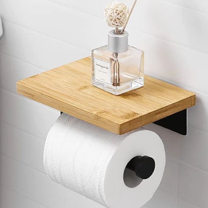 北欧工业风厕所纸巾架浴室马桶旁手机植物装饰架卫生纸卷纸架