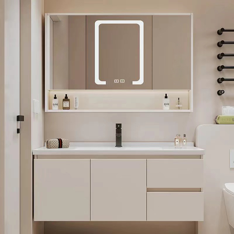 陶瓷一体盆智能浴室柜柜组合卫浴套装洗手洗脸面盆镜卫生间洗漱台