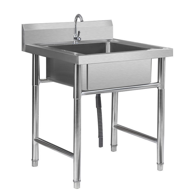 304不锈钢水槽一体落地商用洗菜盆厨房双眼洗菜三池碗洗手盆单池