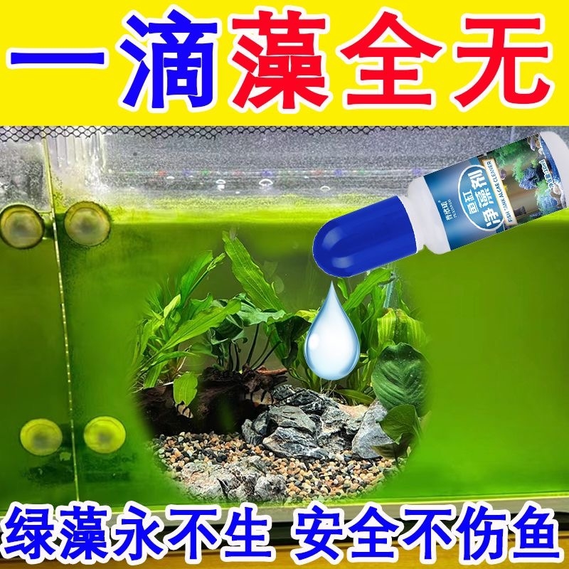 鱼缸除藻剂去苔剂绿藻青苔清除剂去除绿水褐藻丝藻黑藻不伤鱼灭藻