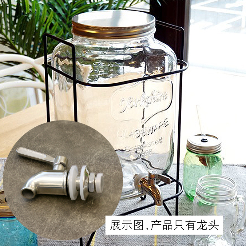 304不锈钢水龙头玻璃酿酒果汁罐专用带防堵冒Beverage dispenser