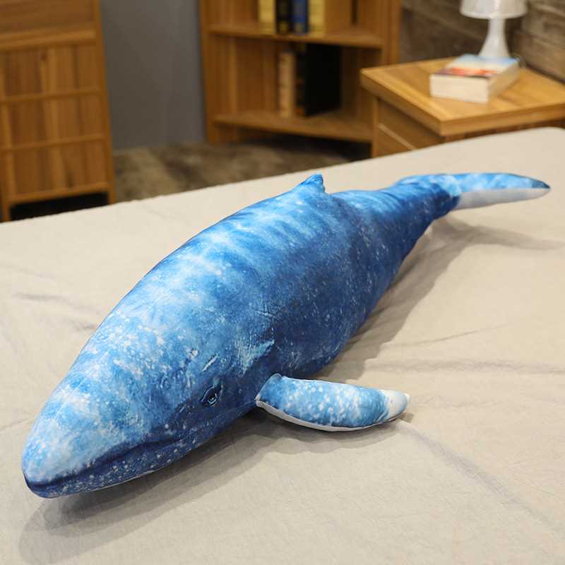 新款日本大阪蓝鲸鱼抱枕毛绒公仔玩具女生床上仿真靠垫陪睡玩偶布