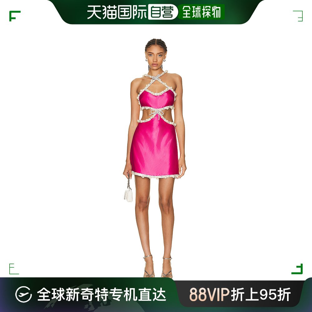 香港直邮潮奢 PATBO 女士 珍珠色人造钻石迷你连衣裙 VEC24416US