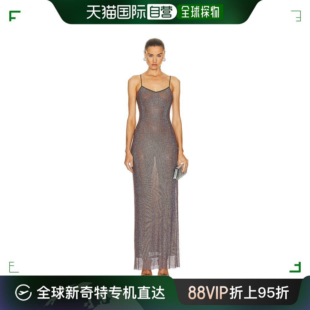 香港直邮潮奢 Self-Portrait 女士 人造钻石长款连衣裙 RS24131X