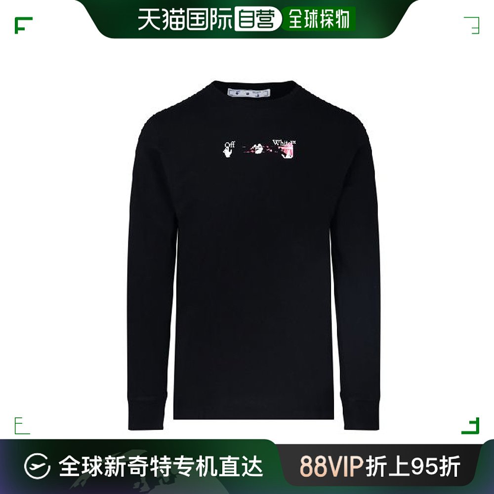 香港直邮OFF WHITE 男士黑色亚克力箭头标志长袖T恤 OMAB001F21JE