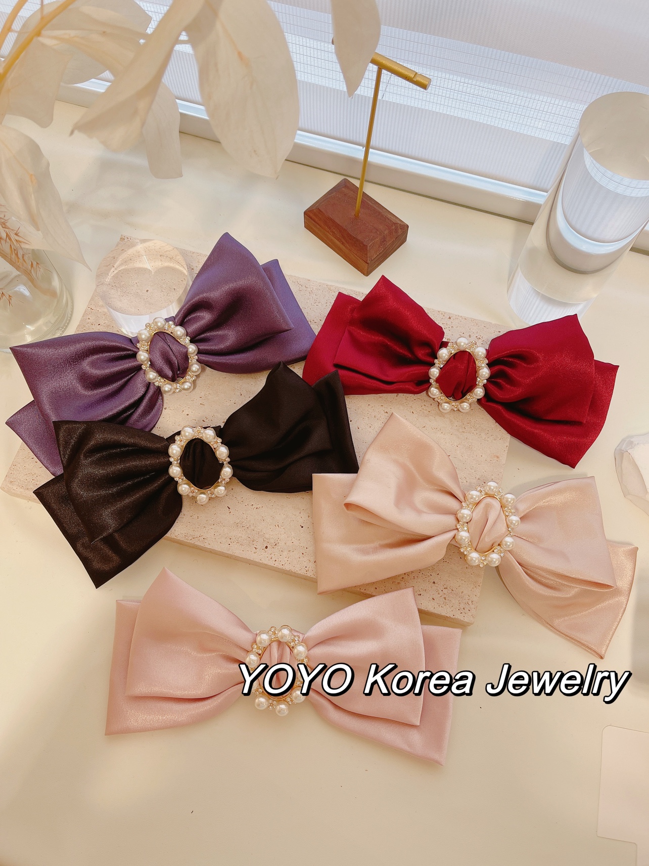 韩国进口2023新款小众设计高级感珍珠水钻缎面时尚高档发夹弹簧夹