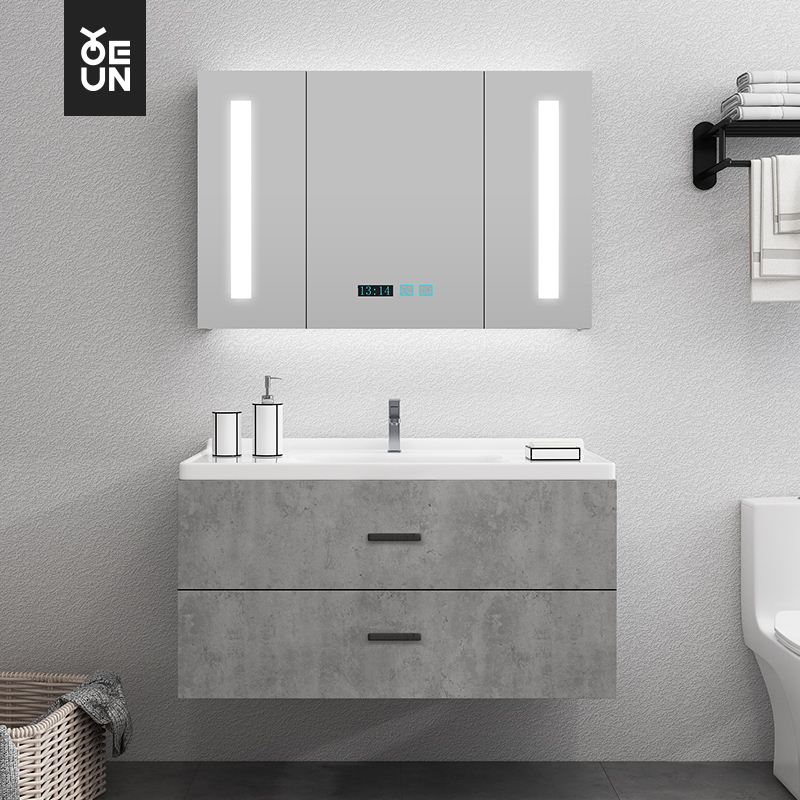 浴室柜洗手盆组合一体洗脸盆卫生间洗漱卫浴现代简约小户型镜柜