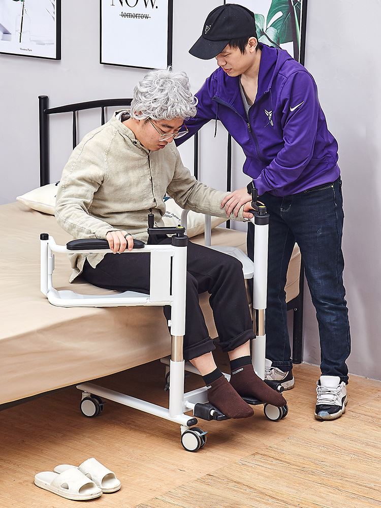 残疾人移位神器移位机瘫痪老人护理卧床老人移动器马桶轮椅带扶车