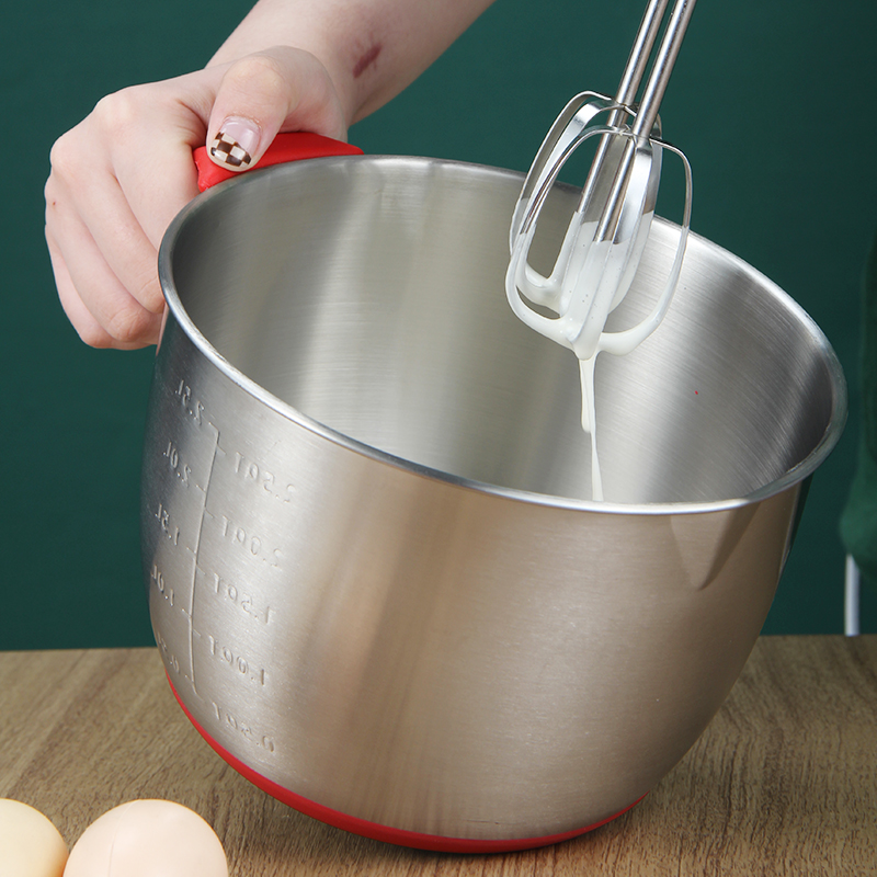 304不锈钢带长手柄打蛋盆做蛋糕打发奶油加深防溅带硅胶烘焙工具