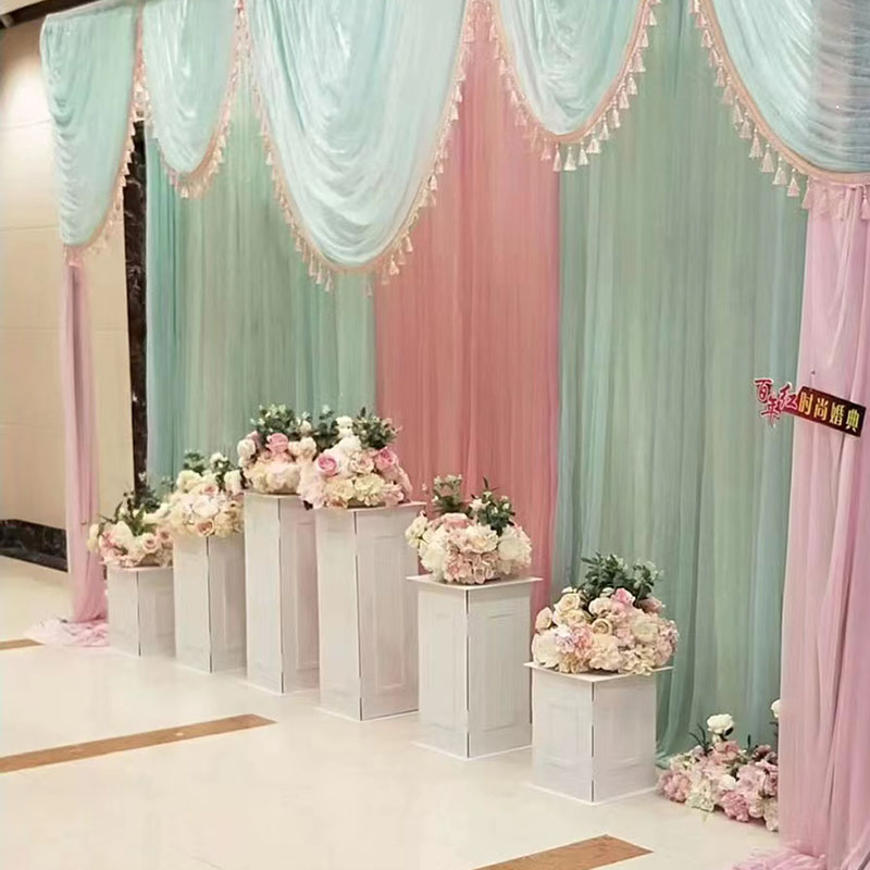 白色路引婚庆道具方柱高低甜品台柱形体婚礼舞台装饰摆件橱E窗布