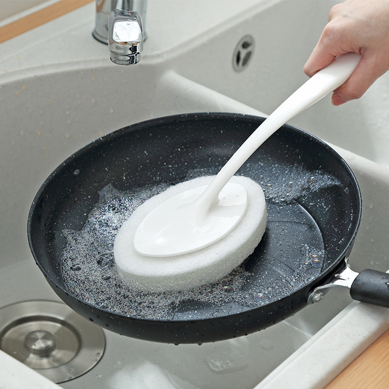 浴缸浴室替去污瓷砖清洁马桶海绵刷可刷子厨房洗锅刷海绵擦换长柄