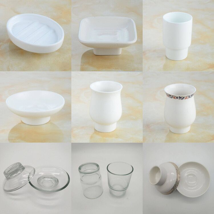 洗漱口杯卫生间壁挂玻璃陶瓷杯刷牙杯子肥皂碟马桶杯通用卫浴配件